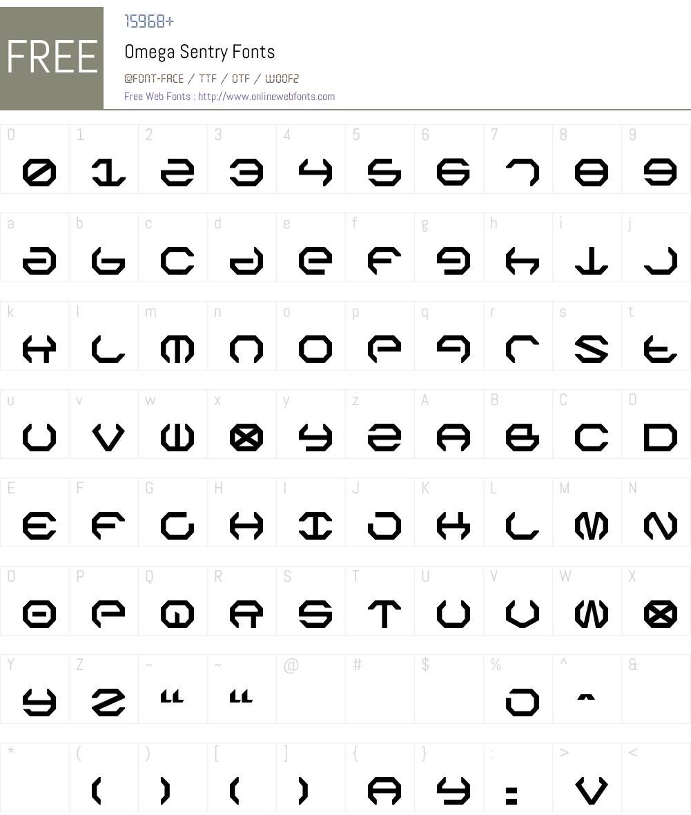 Omega Sentry Font Screenshots