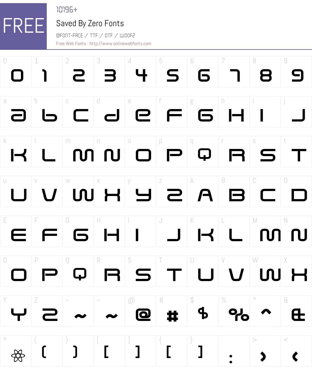 Saved By Zero Font Screenshots