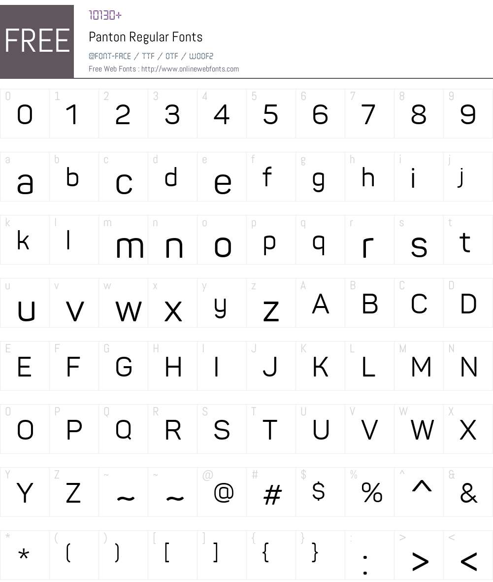 Panton Font Screenshots