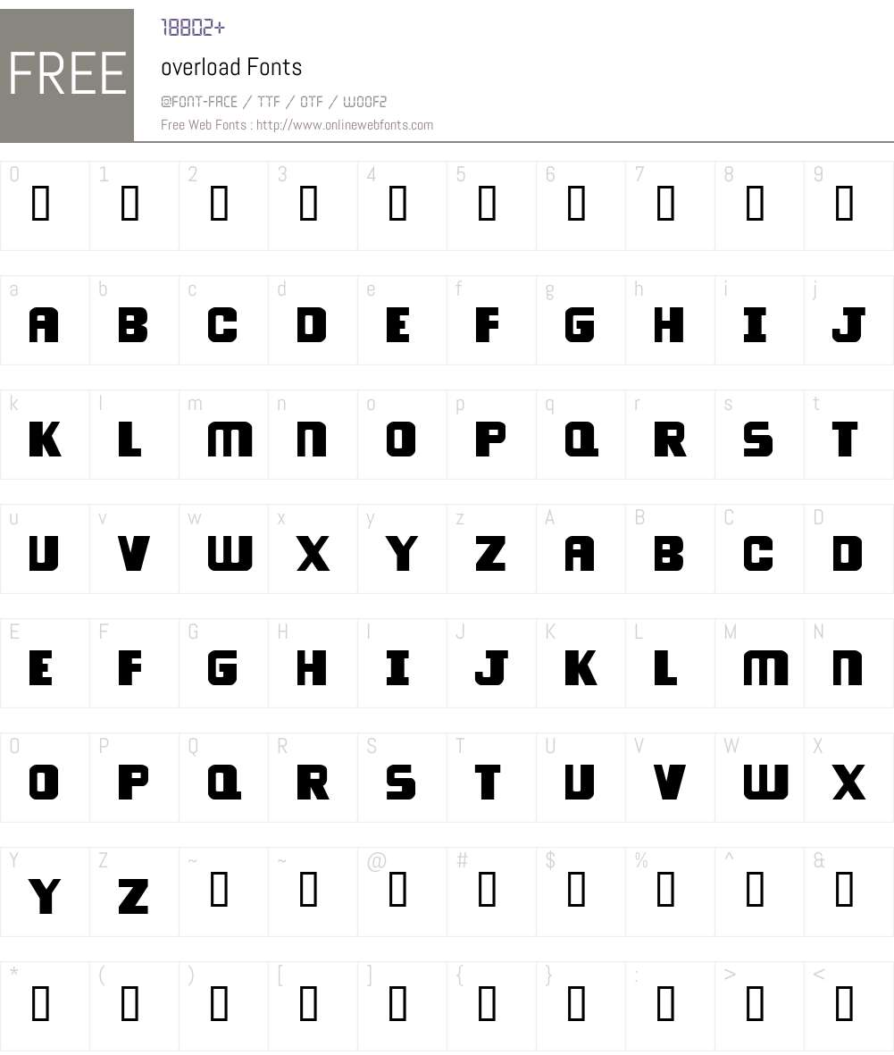 overload Font Screenshots