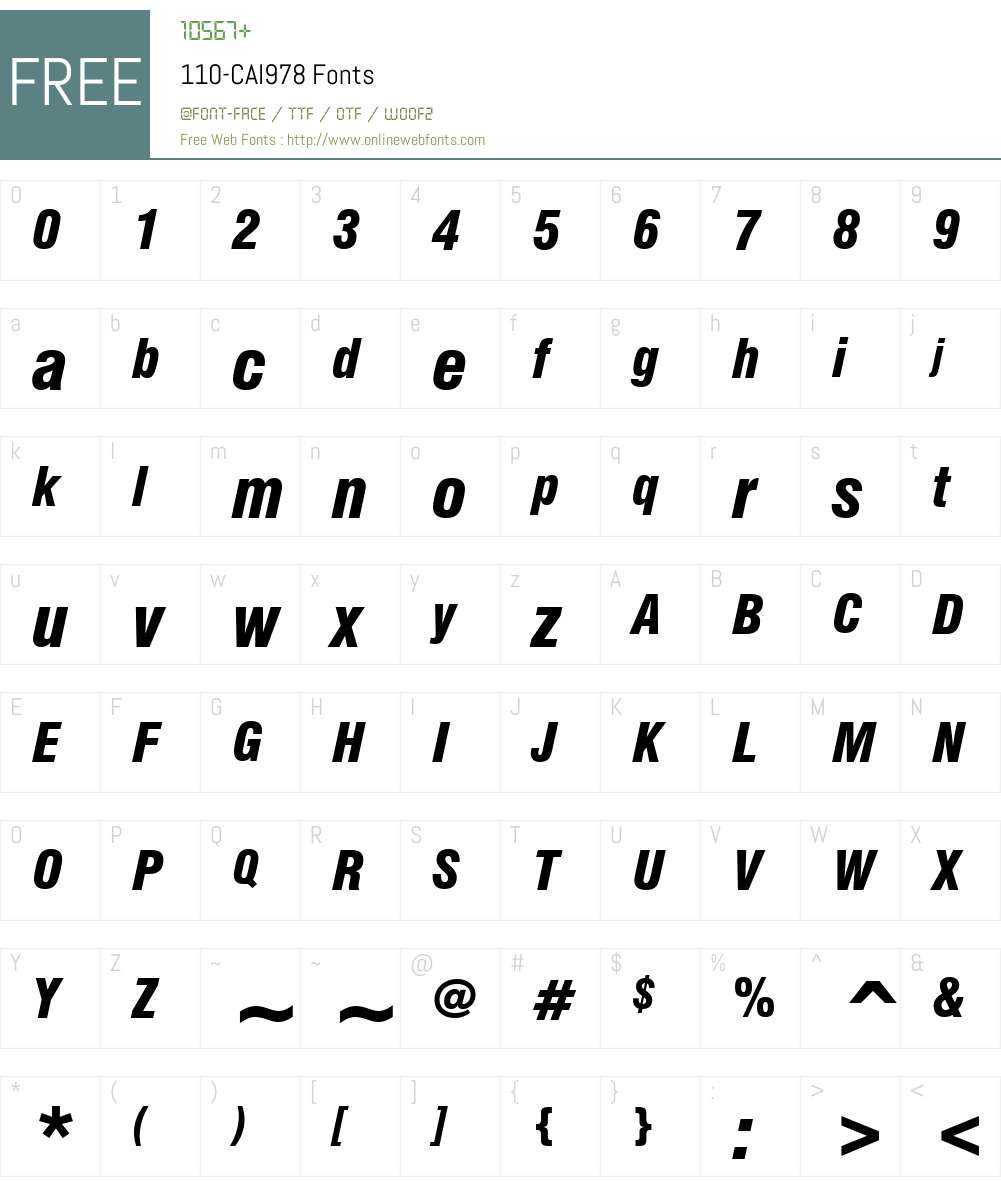 110-CAI978 Font Screenshots