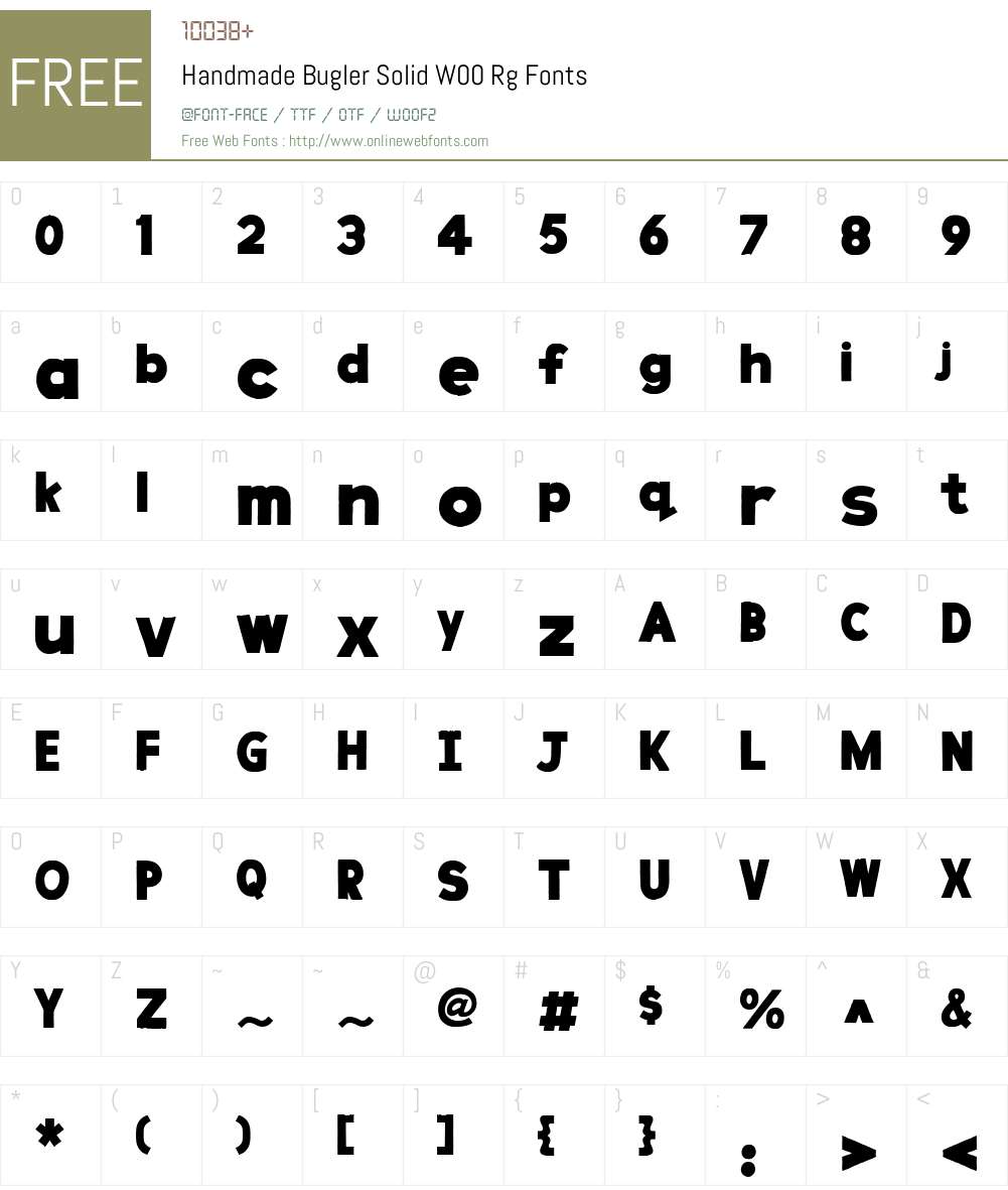 HandmadeBuglerSolidW00-Rg Font Screenshots