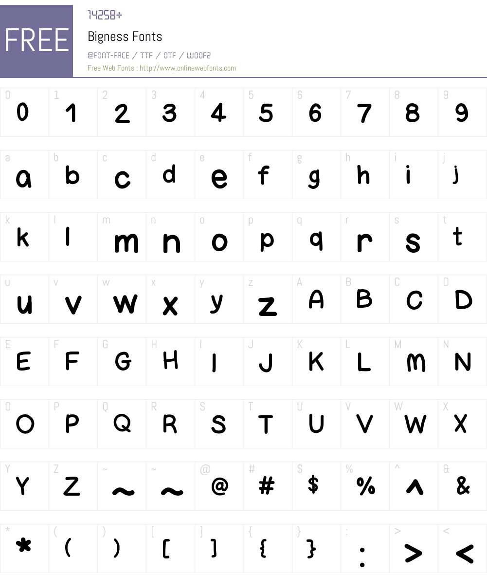 Bigness Font Screenshots