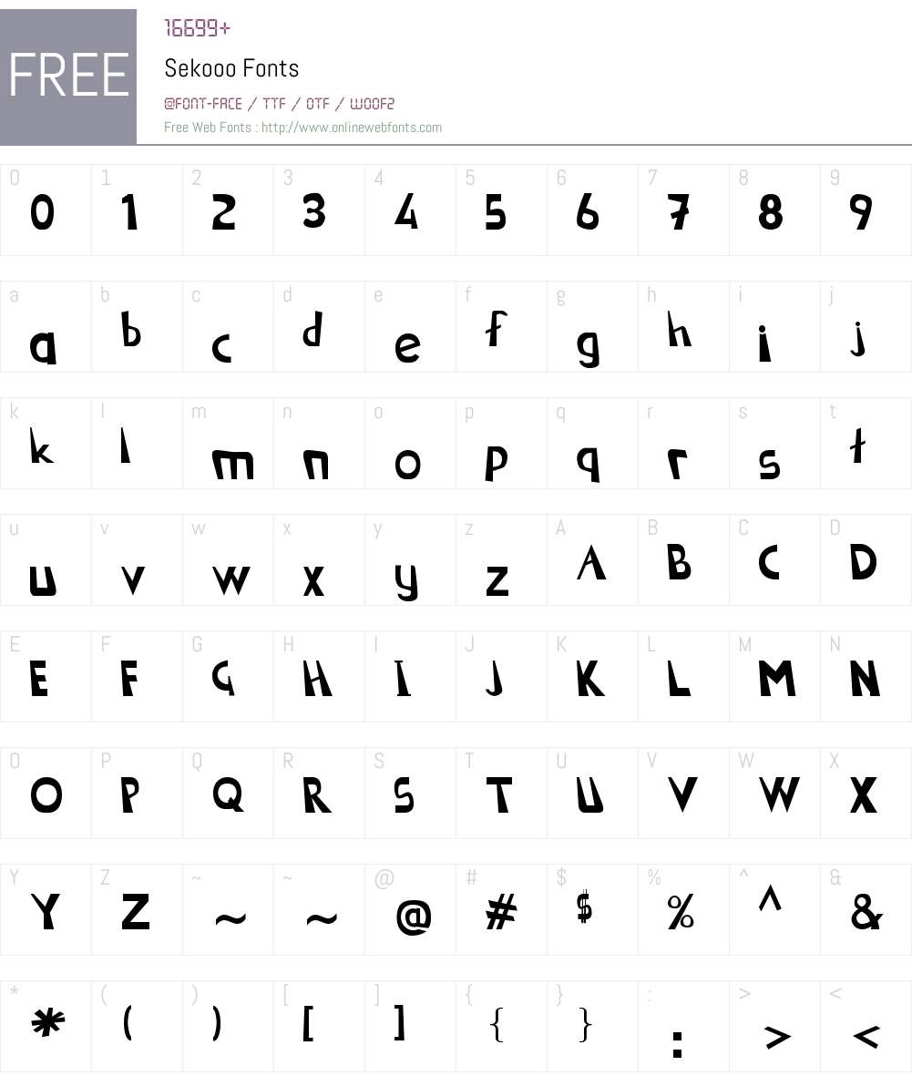 Sekooo Font Screenshots