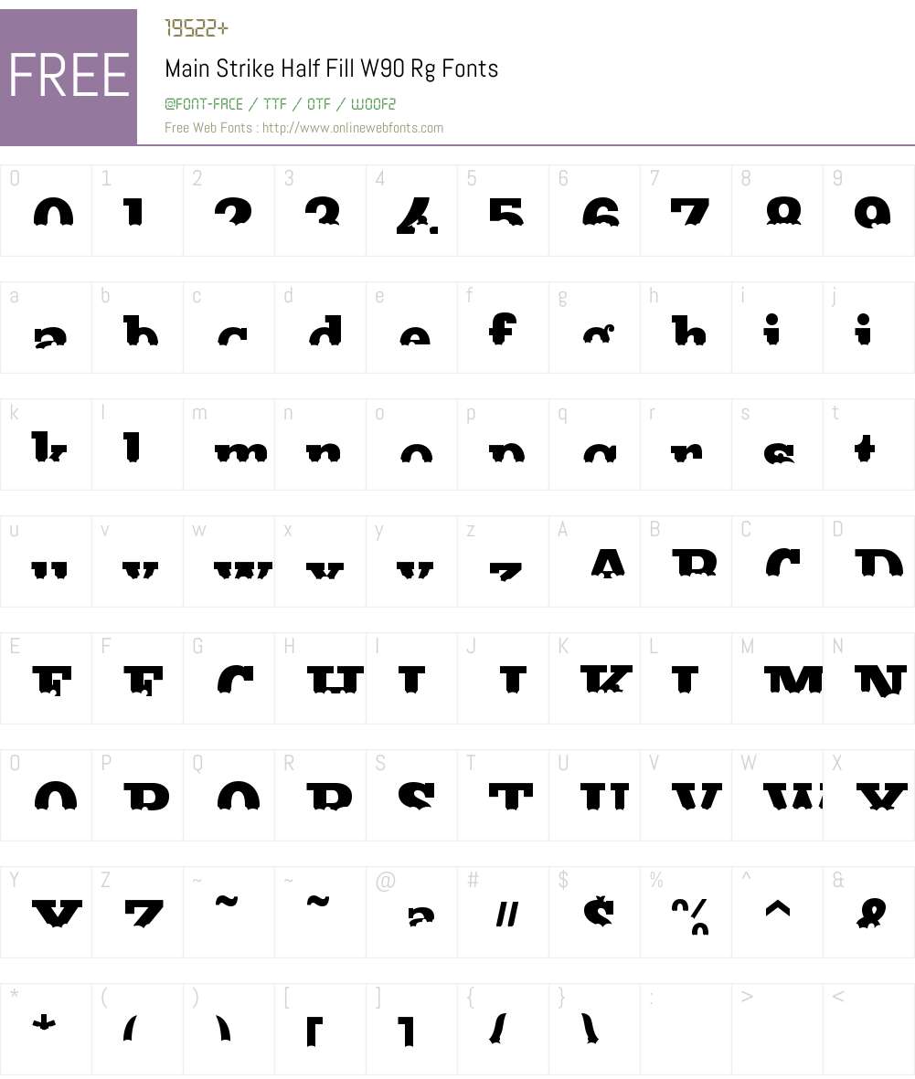 MainStrikeHalfFillW90-Rg Font Screenshots