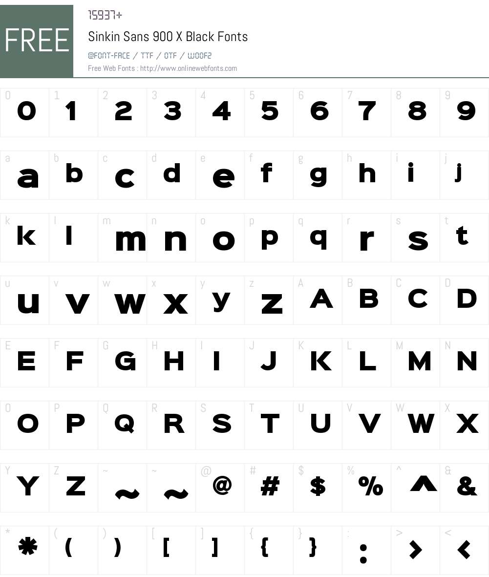 Sinkin Sans 900 X Black Font Screenshots