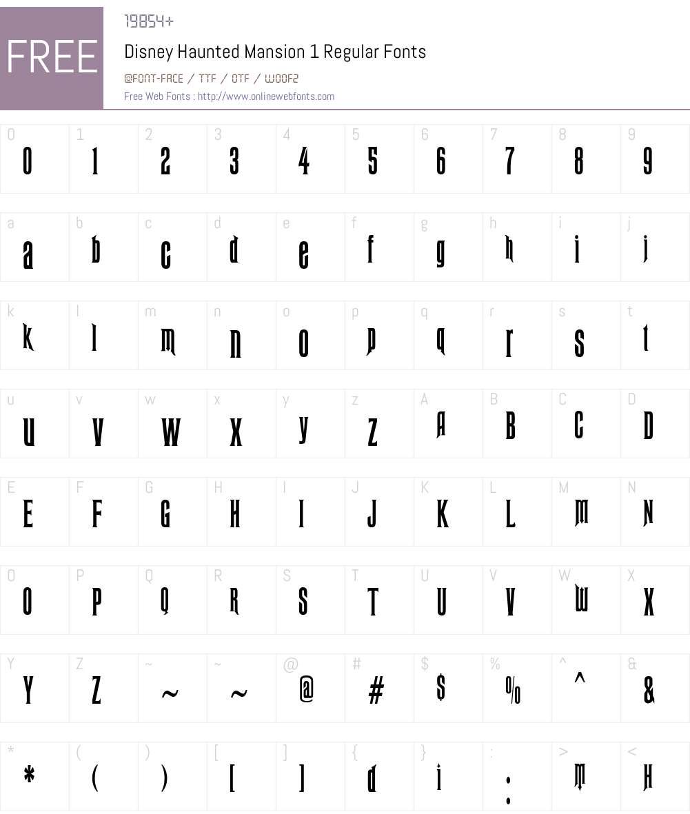 Disney Haunted Mansion 1 Font Screenshots