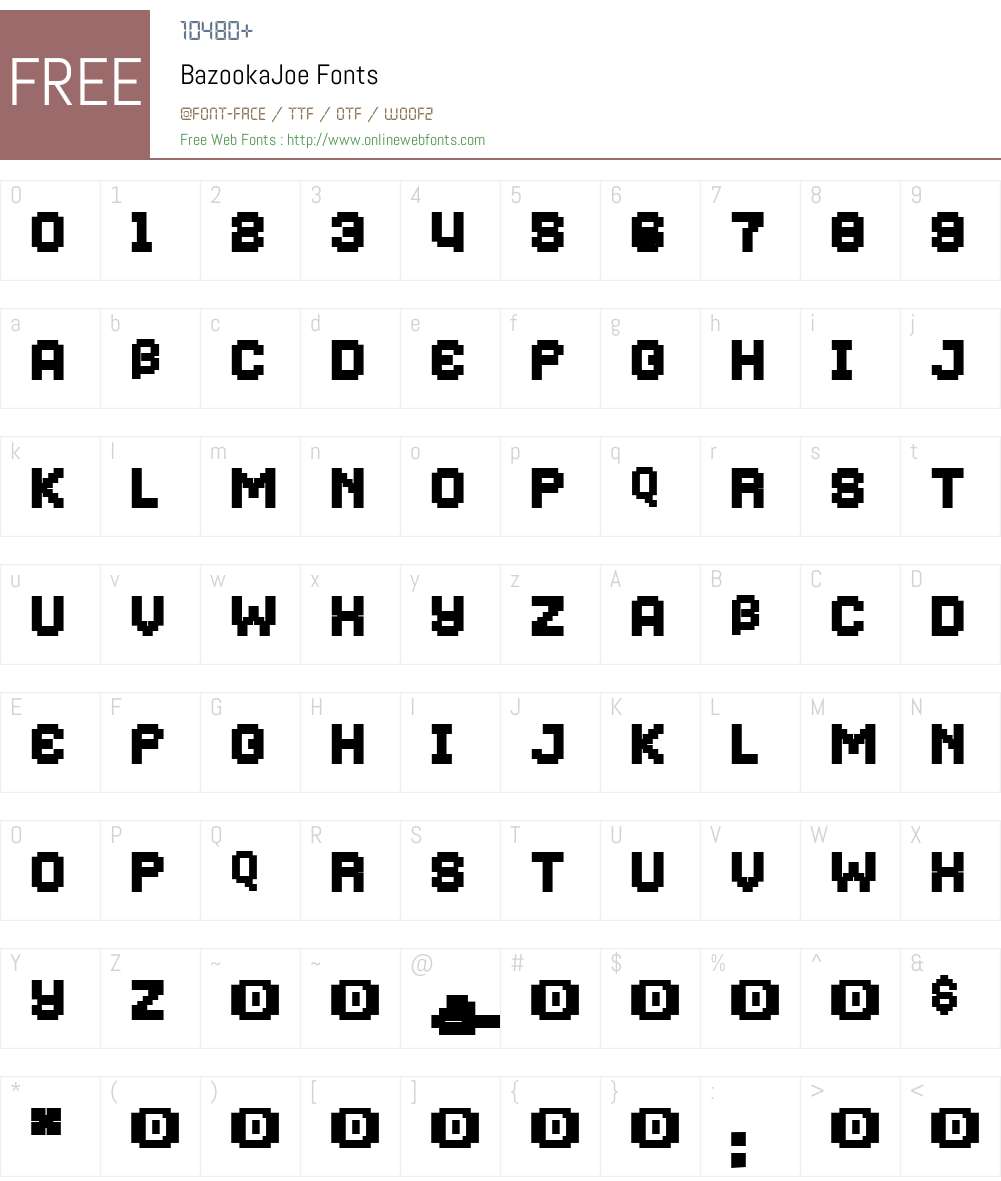 BazookaJoe Font Screenshots
