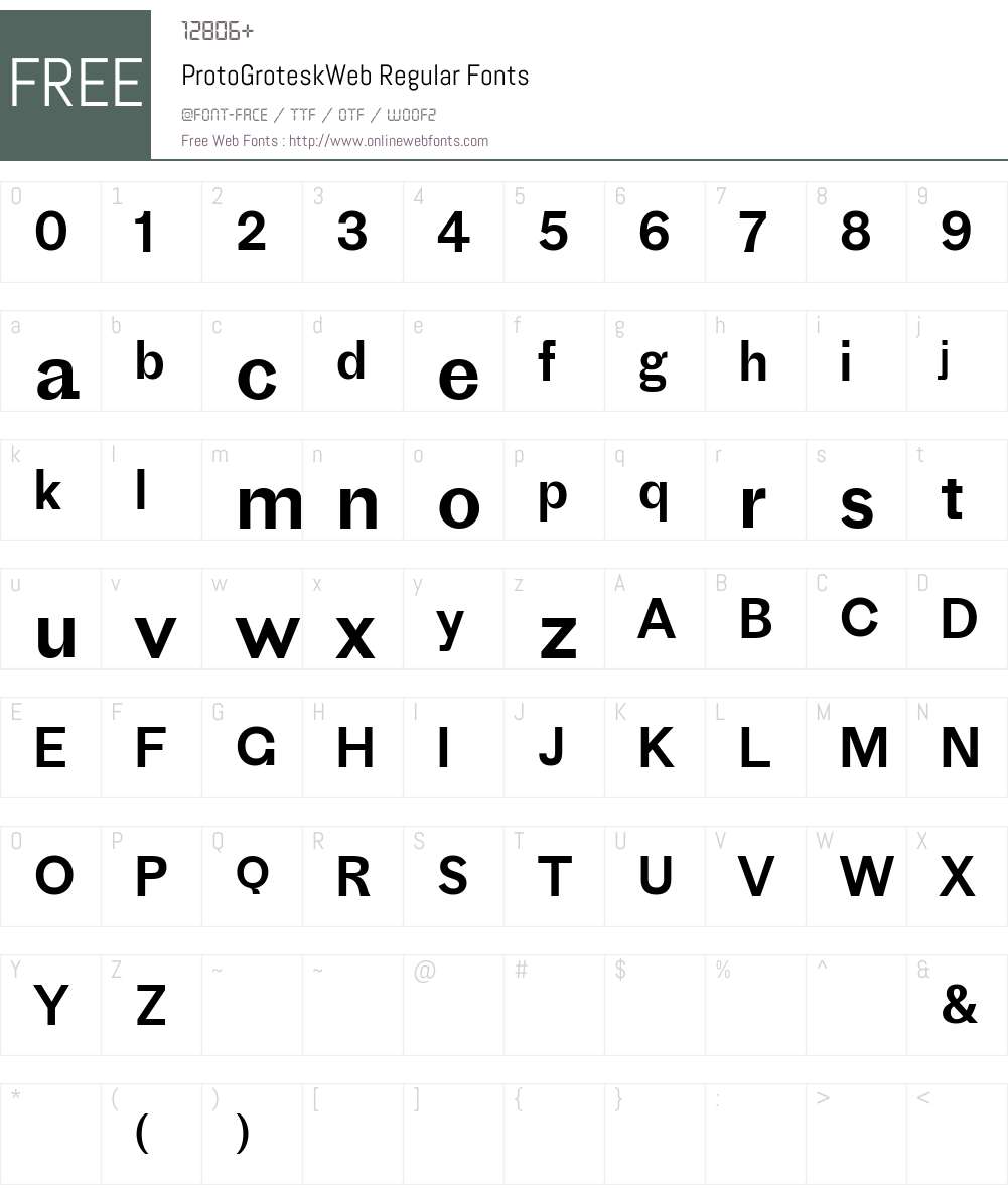 ProtoGroteskWeb Font Screenshots