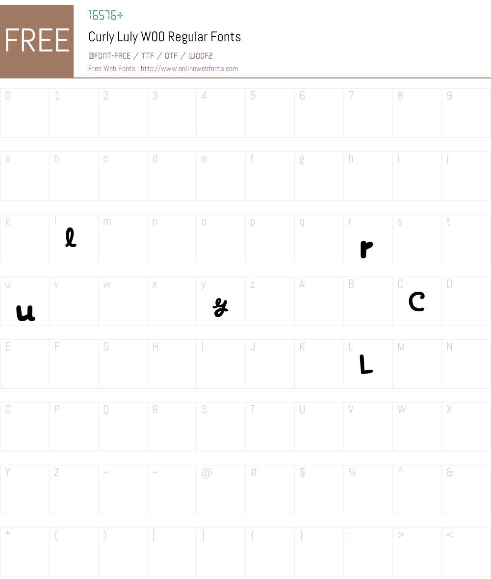 CurlyLulyW00-Regular Font Screenshots