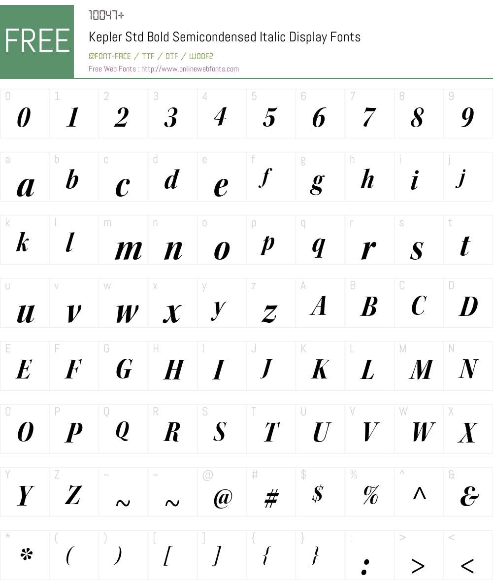 Kepler Std Font Screenshots