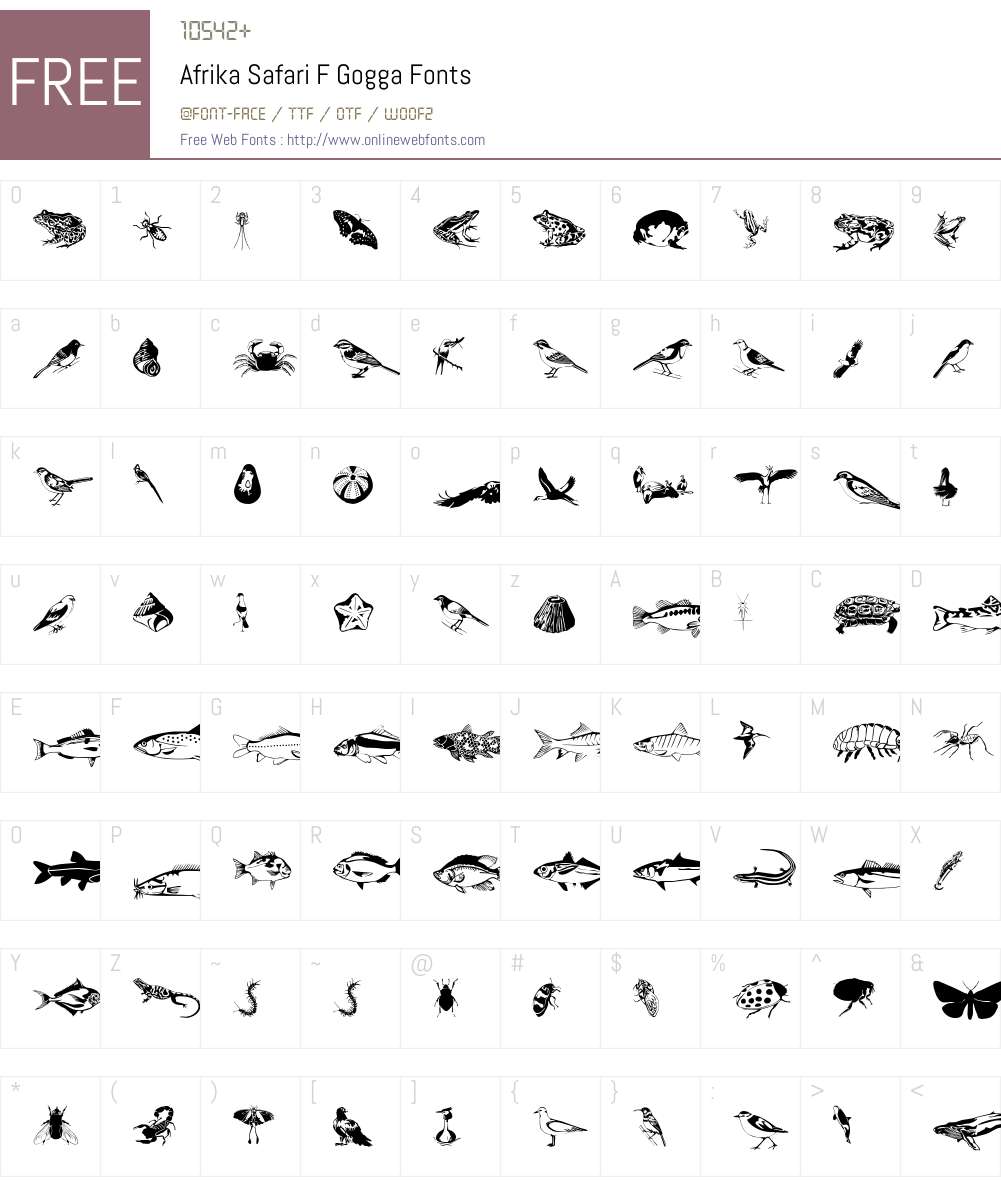 Afrika Safari F Gogga Font Screenshots
