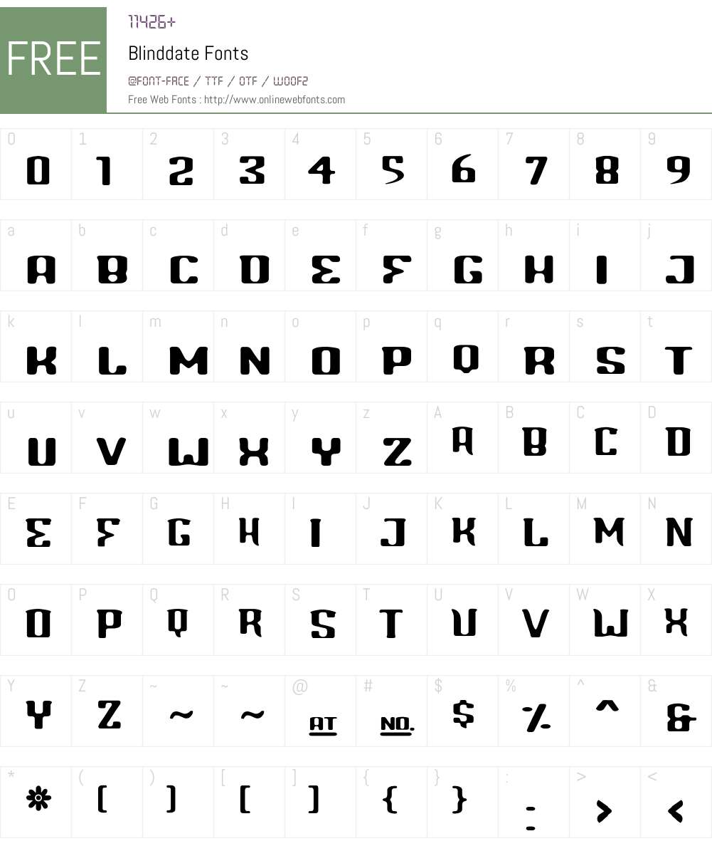 Blinddate Font Screenshots