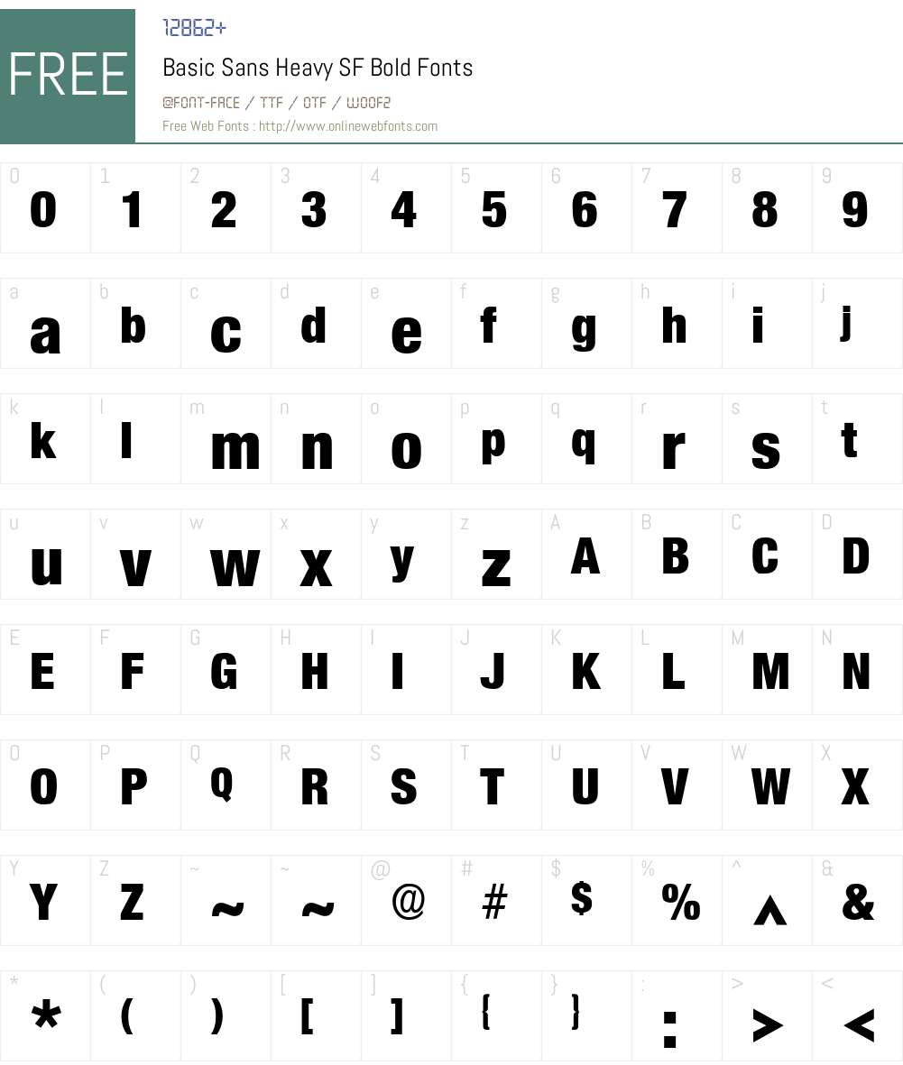 Basic Sans Heavy SF Font Screenshots