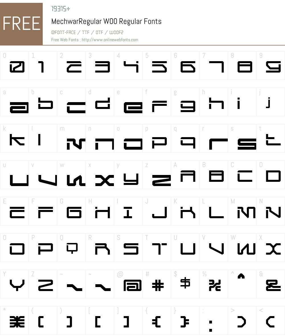 Mechwar Font Screenshots