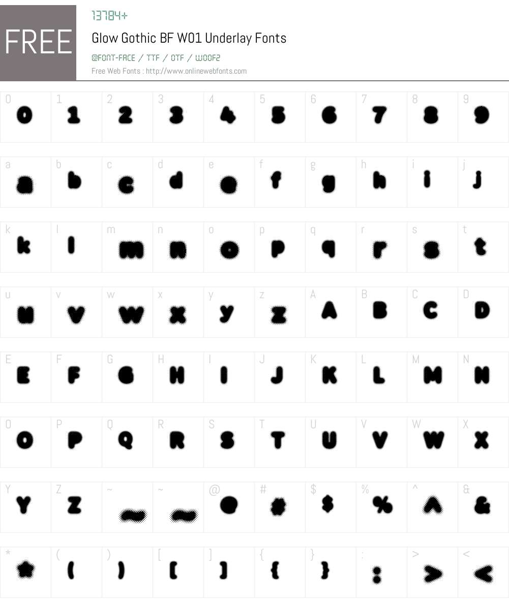 GlowGothicBFW01-Underlay Font Screenshots