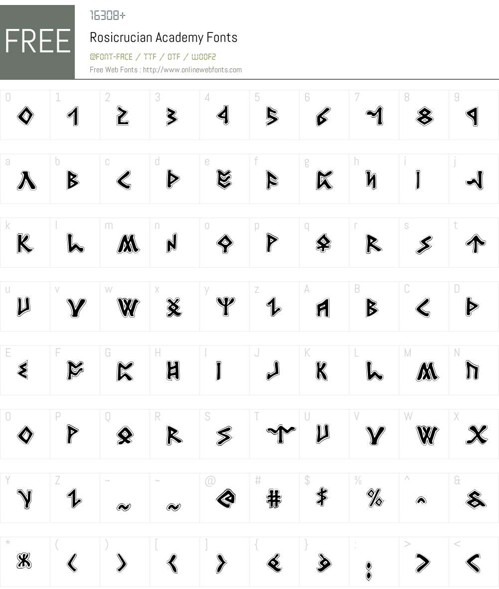 Rosicrucian Academy Font Screenshots
