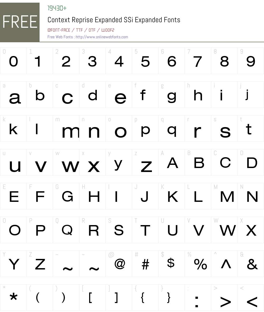 Context Reprise Expanded SSi Font Screenshots