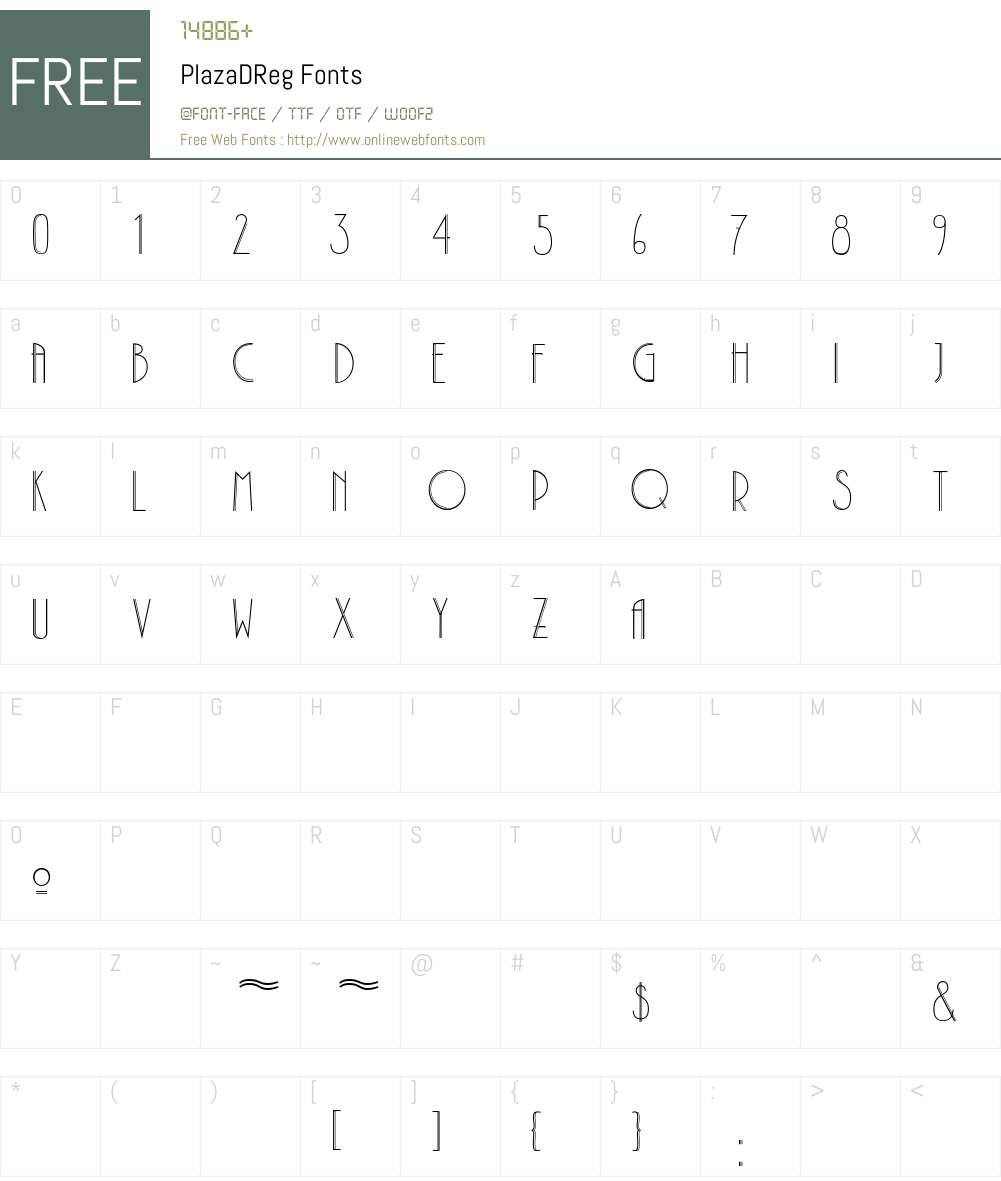 Plaza Font Screenshots