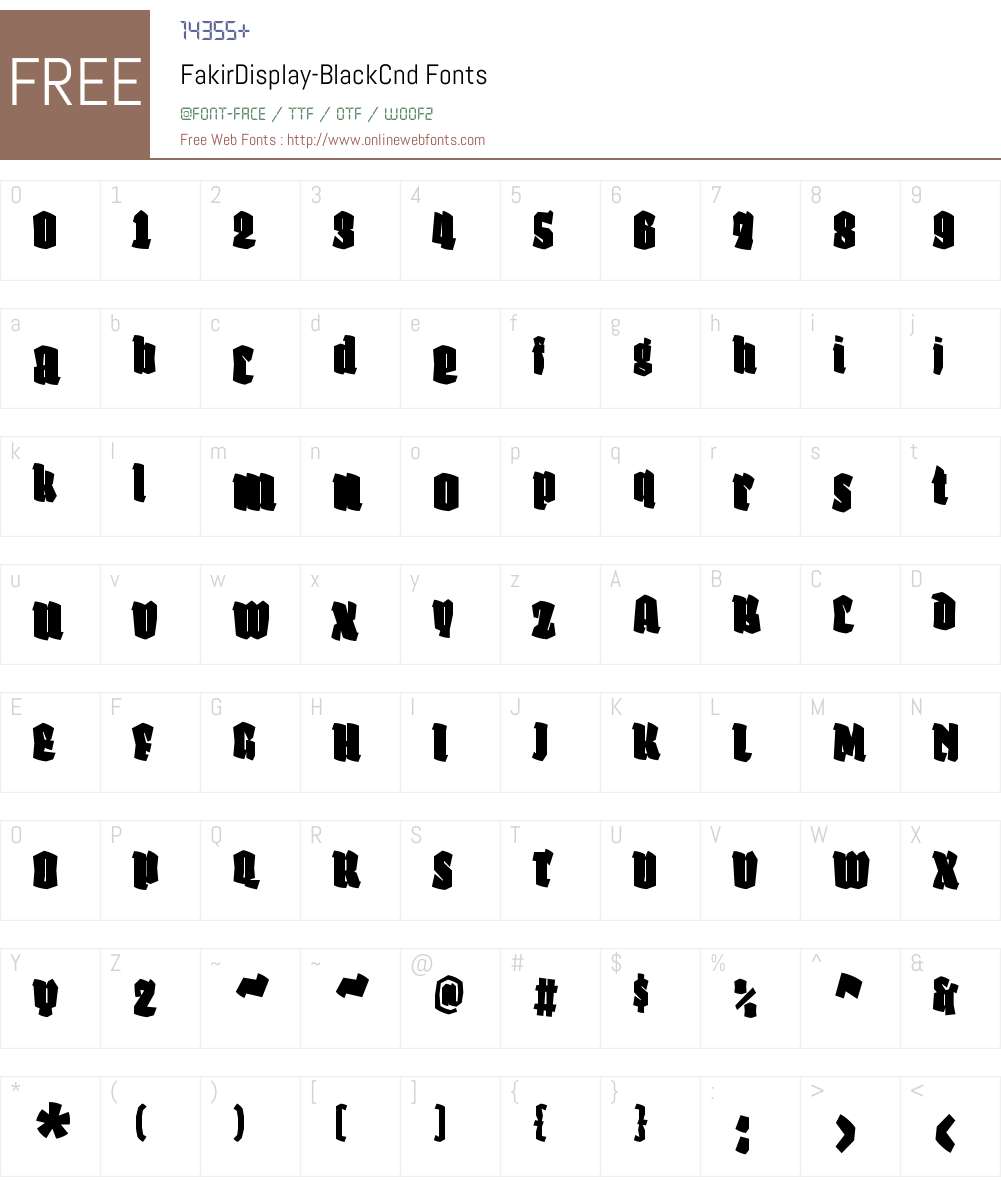 Fakir Display Cnd Font Screenshots