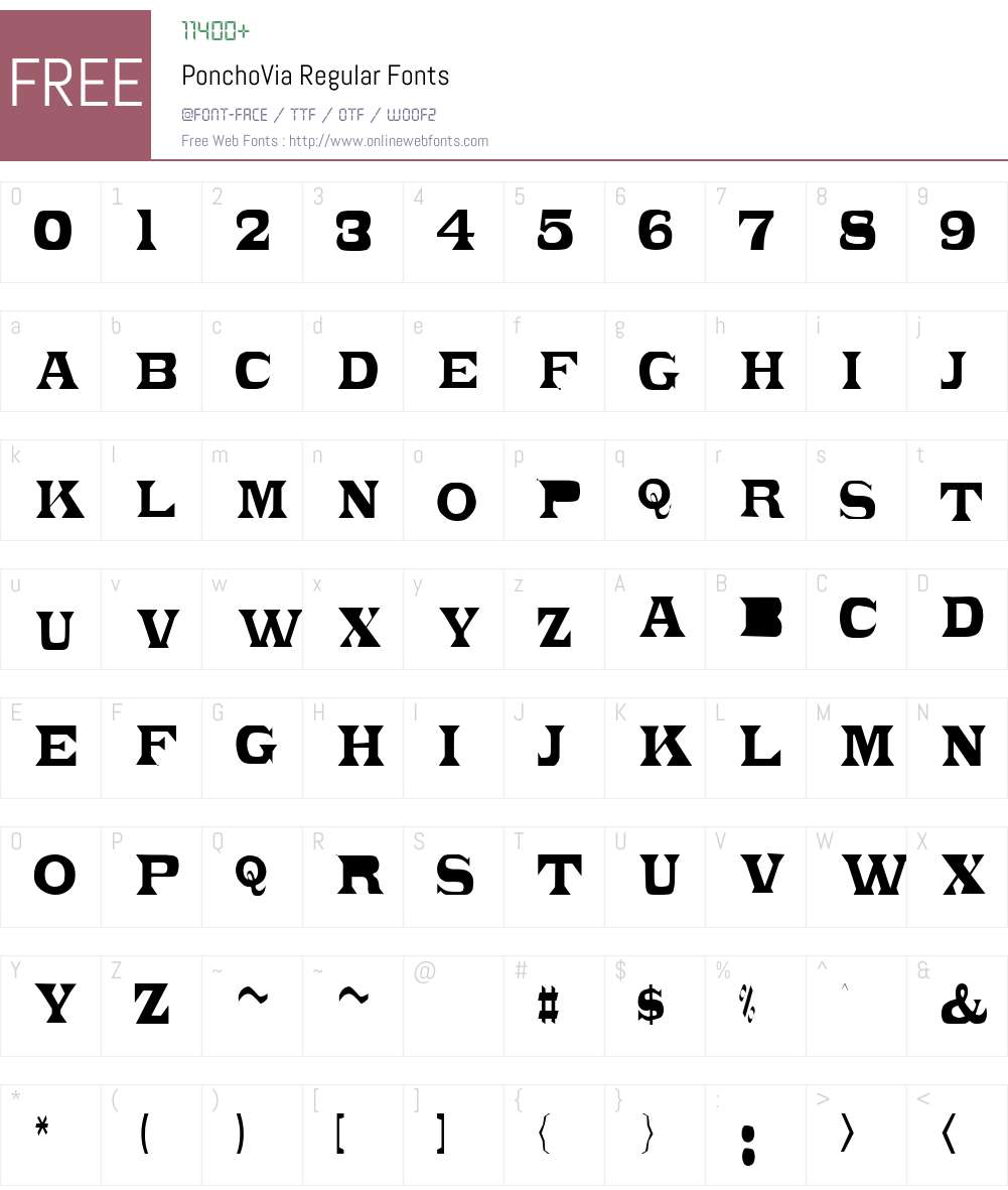 PonchoVia Font Screenshots