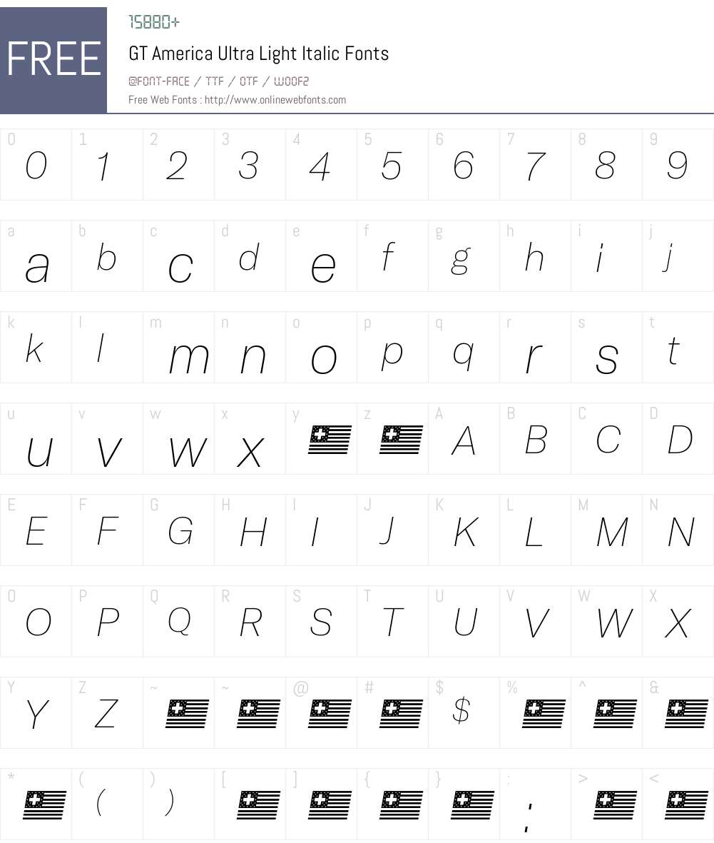 GT America Ultra Light Font Screenshots