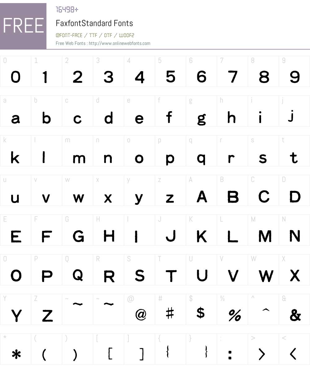 Faxfont Font Screenshots