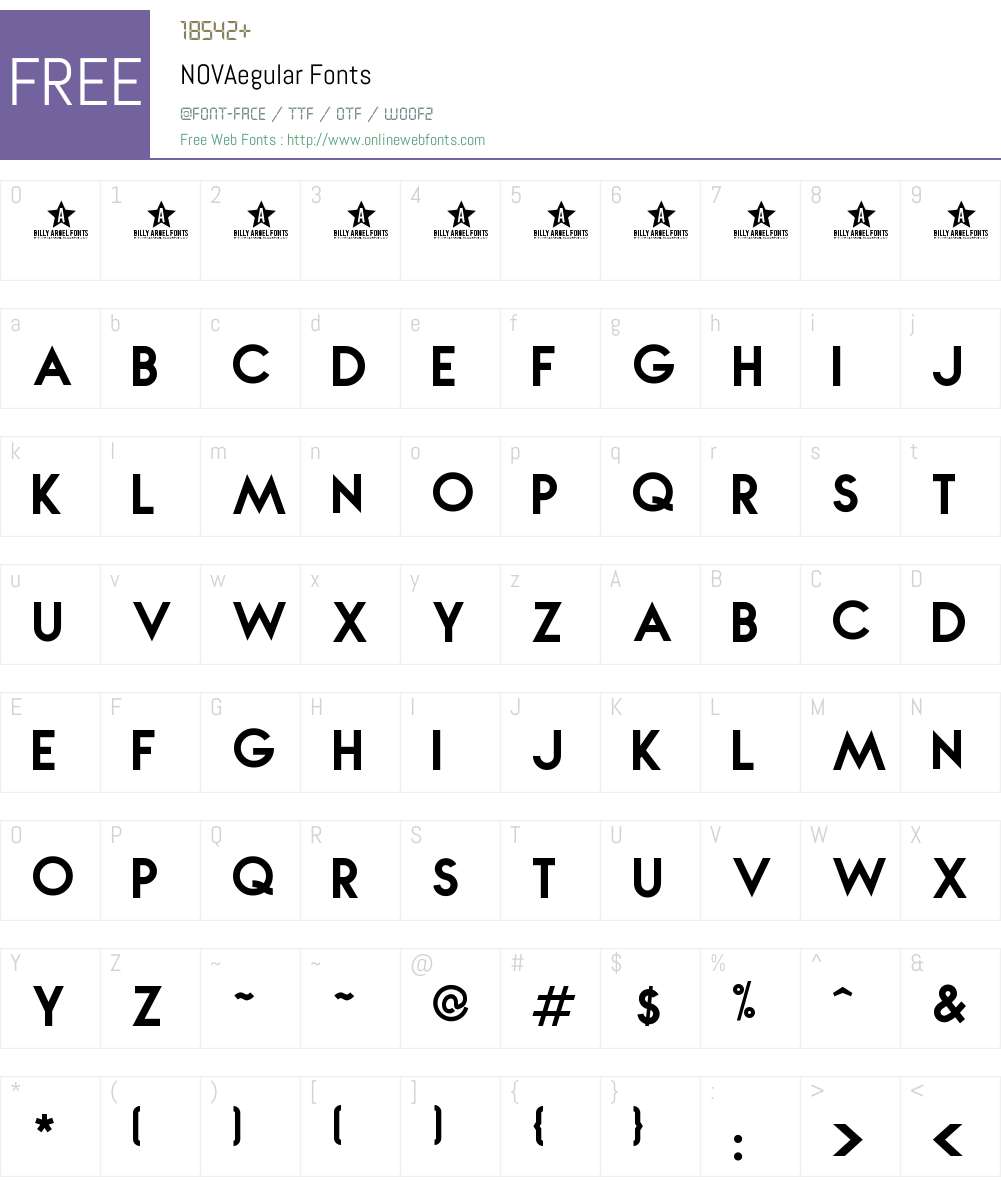 NOVA Font Screenshots