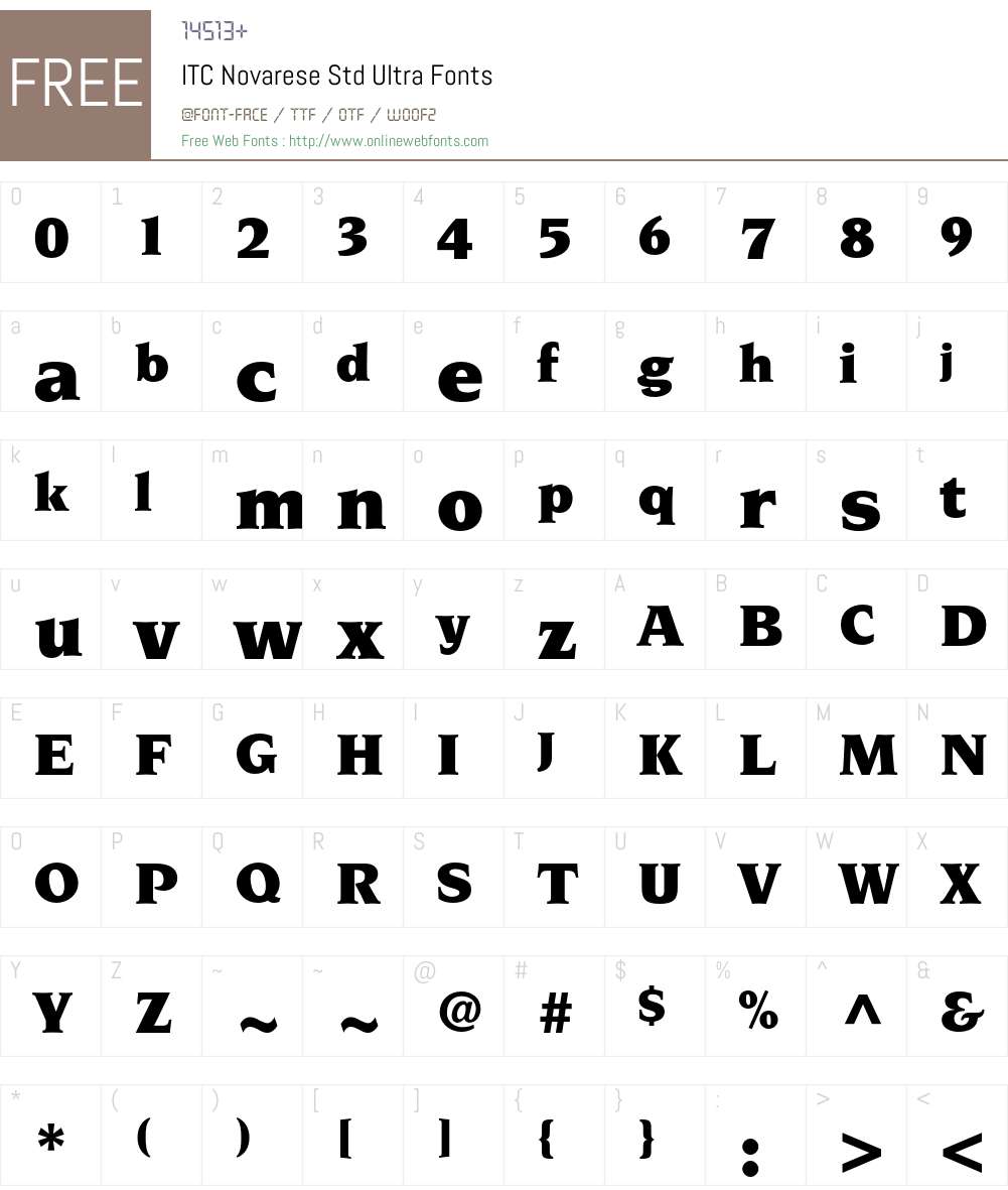 ITC Novarese Std Font Screenshots