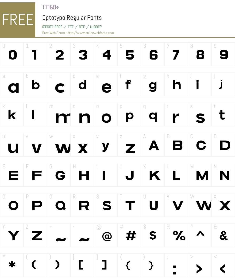 Optotypo Font Screenshots