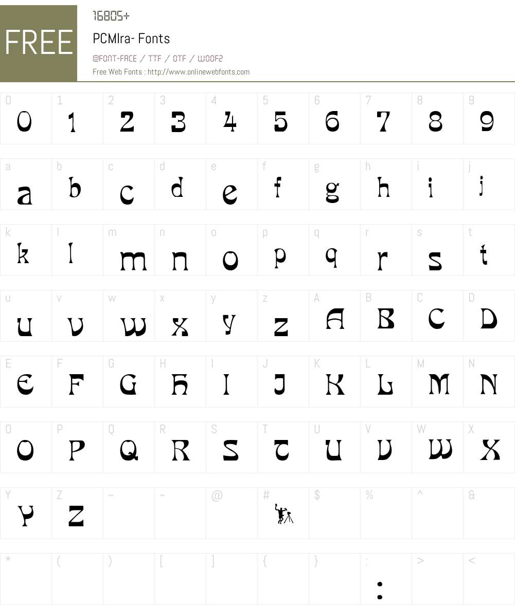 PCMIra- Font Screenshots