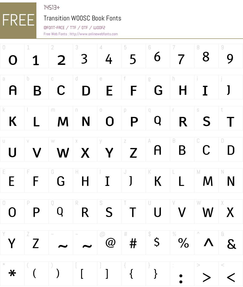 TransitionW00SC-Book Font Screenshots