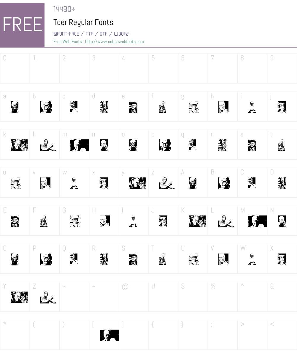 Toer Font Screenshots