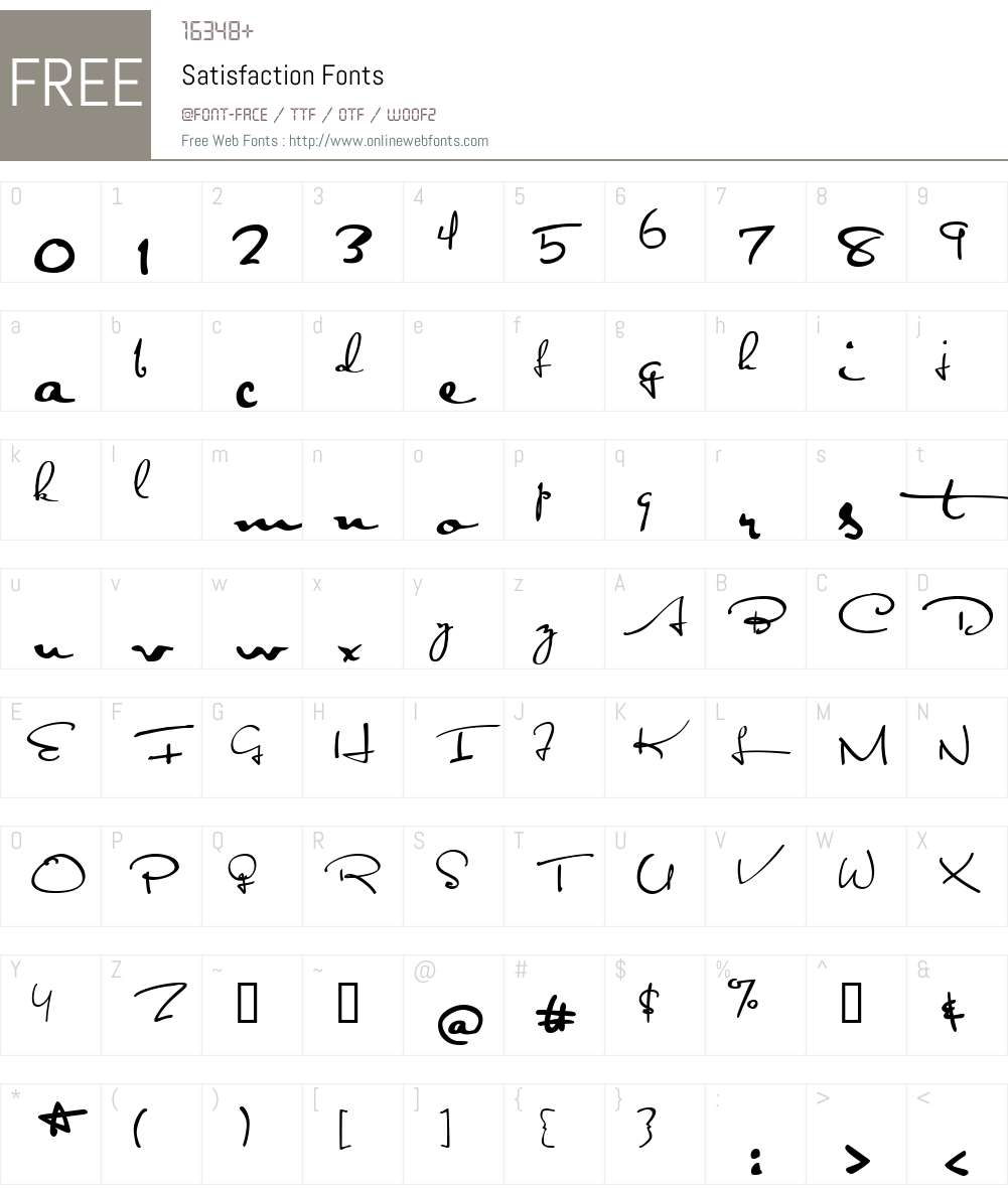 Satisfaction Font Screenshots