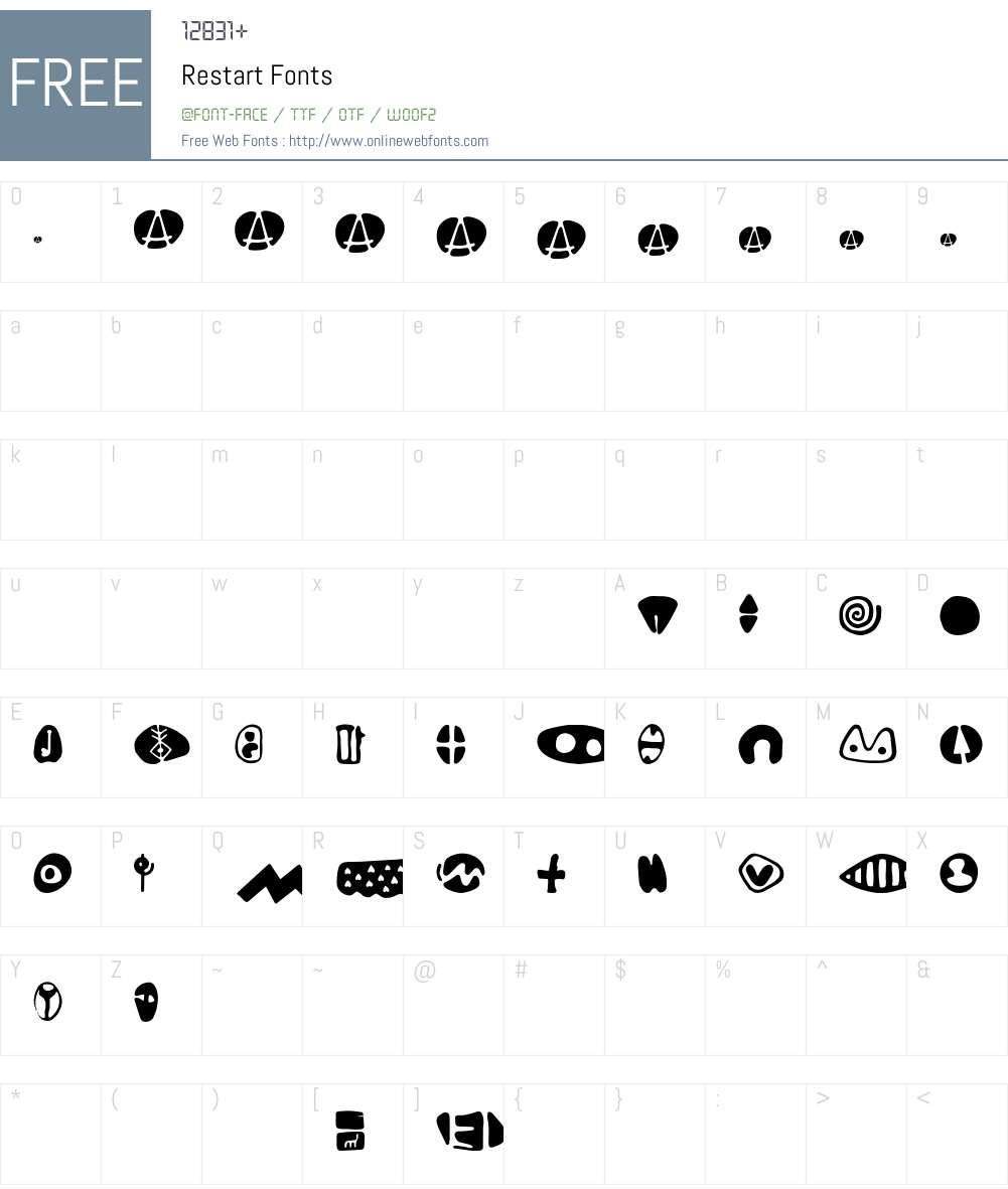 Restart Font Screenshots