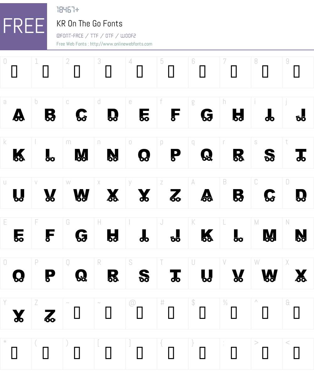 KR On The Go Font Screenshots