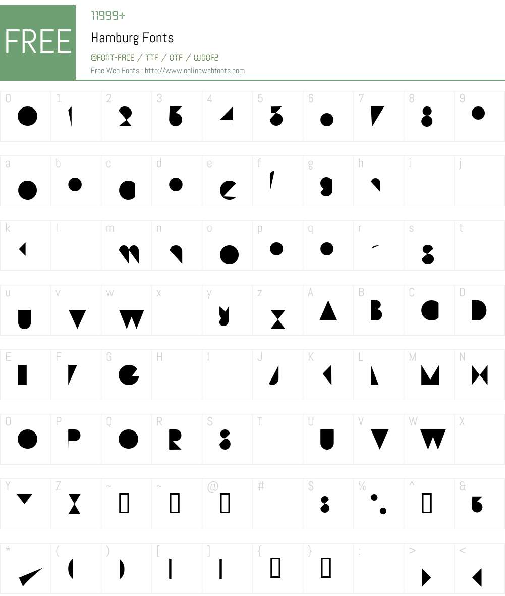 Hamburg Font Screenshots