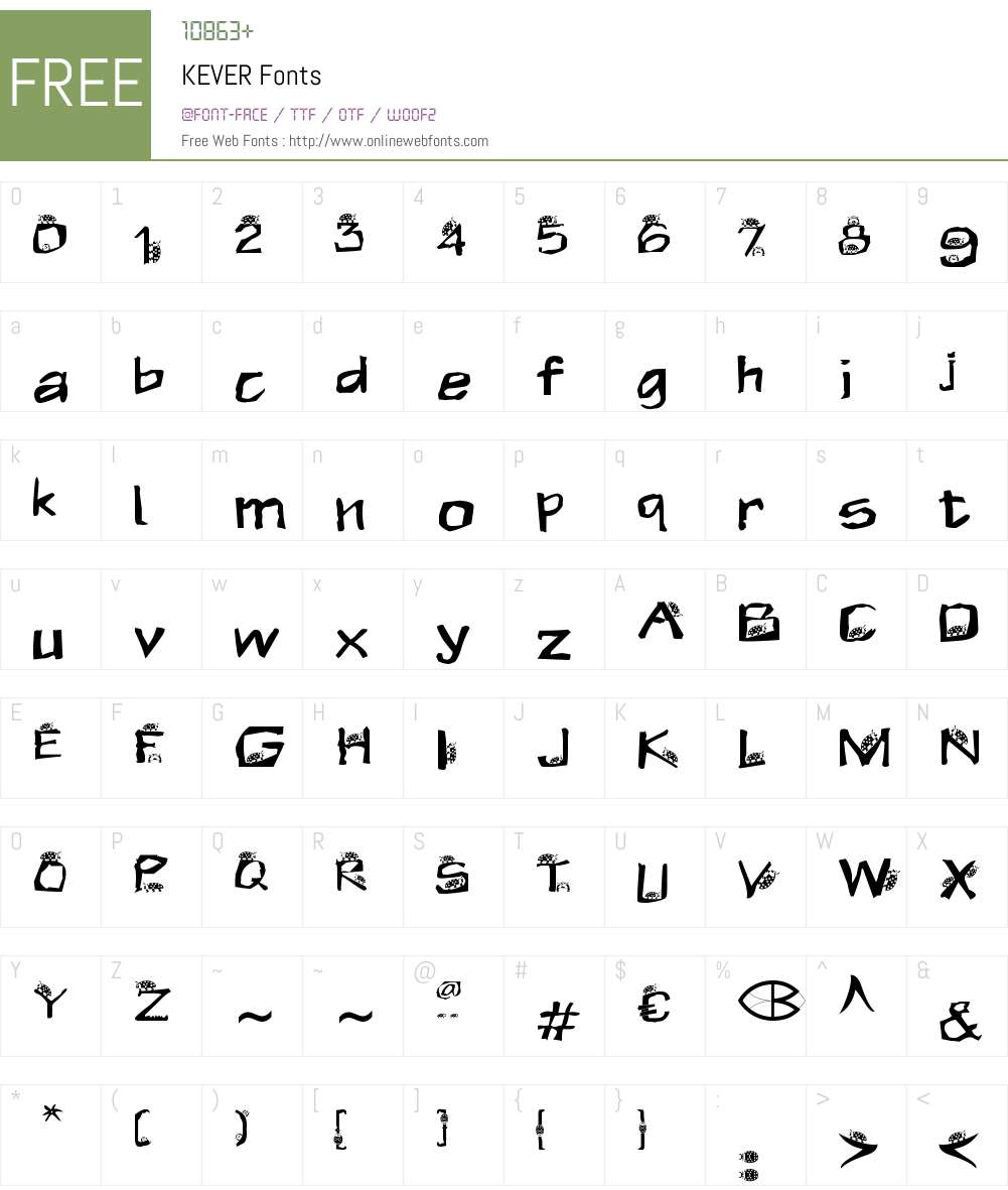 KEVER Font Screenshots
