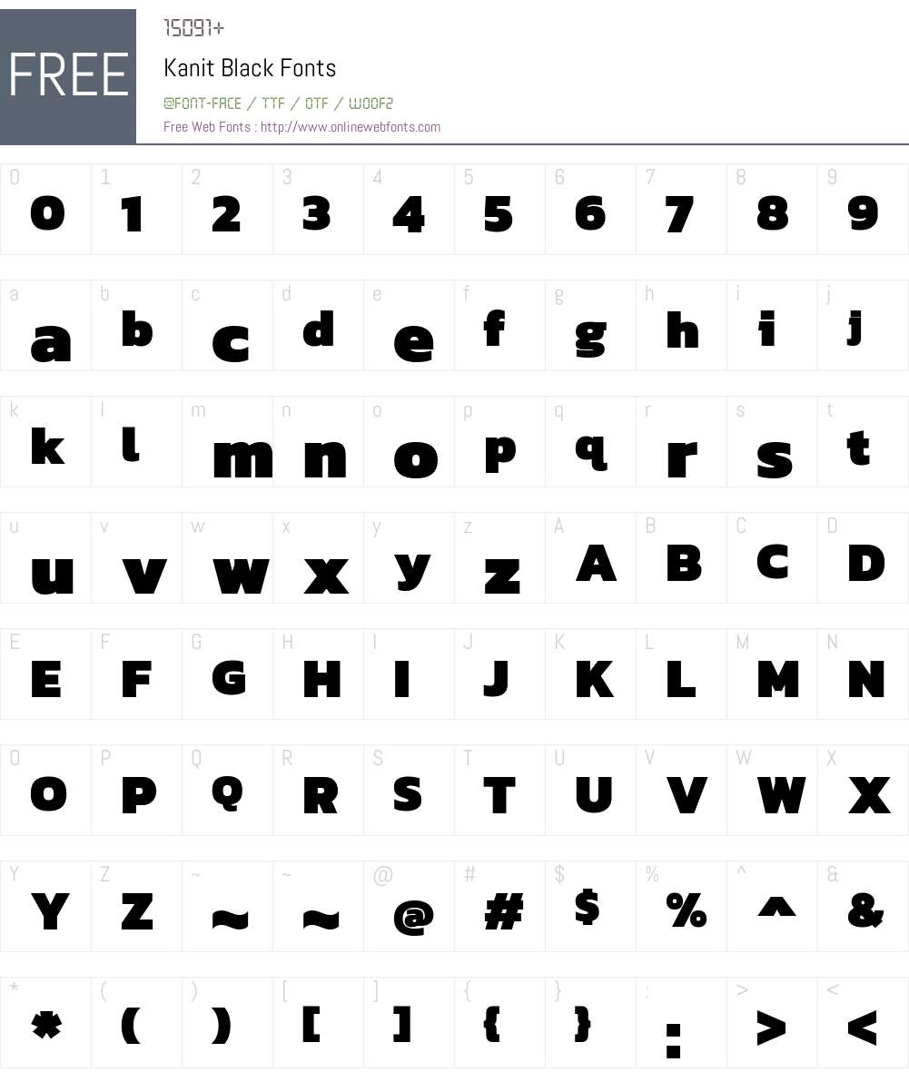 Kanit Black Font Screenshots