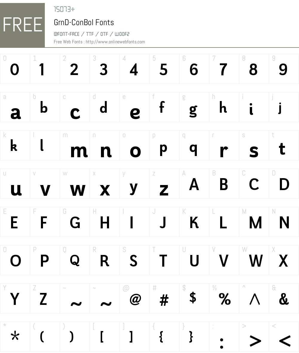 GrnD-ConBol Font Screenshots