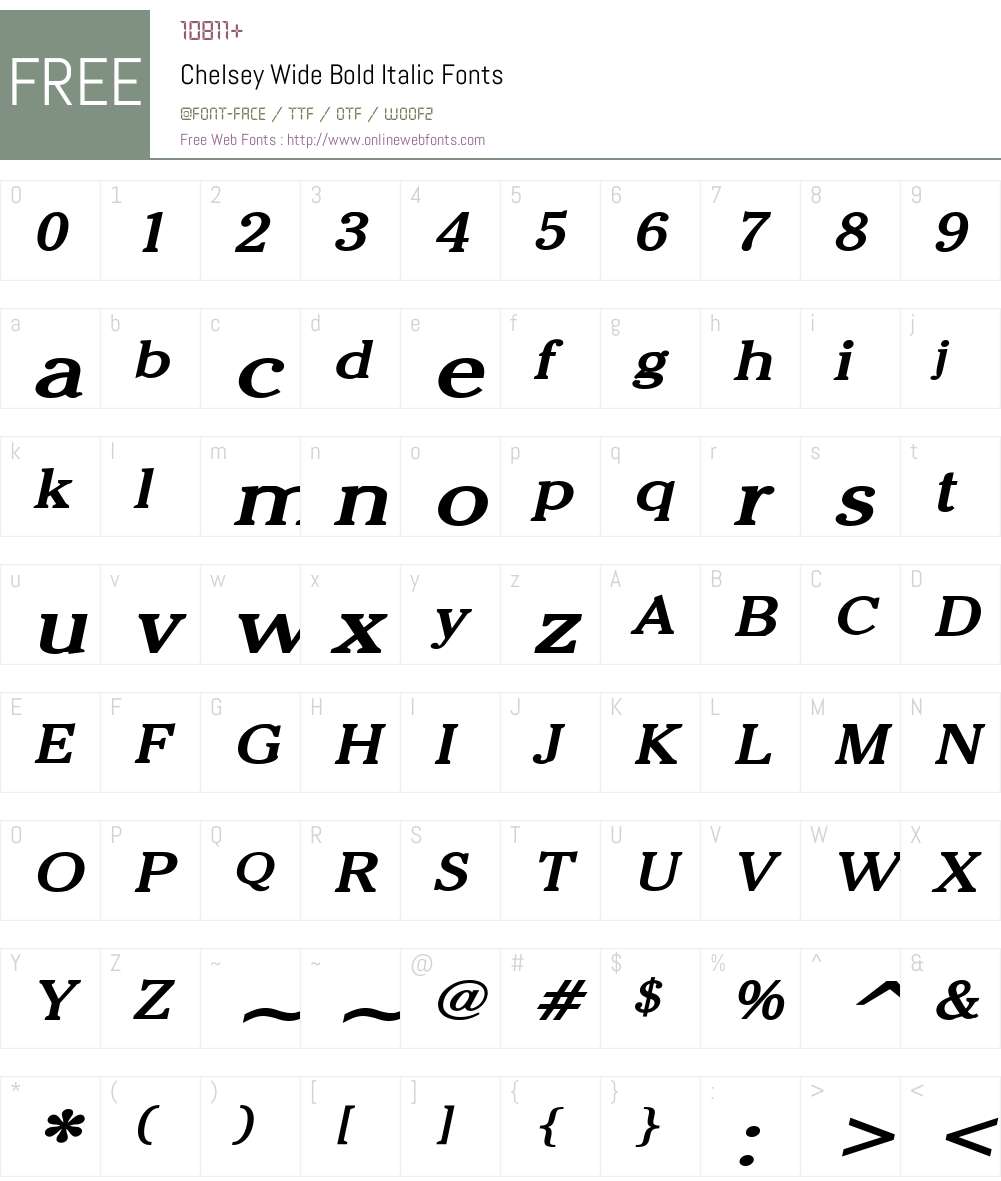 Chelsey Wide Font Screenshots