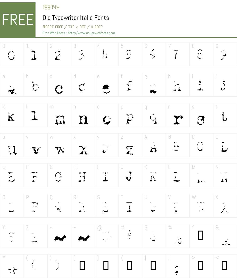 Old Typewriter Font Screenshots