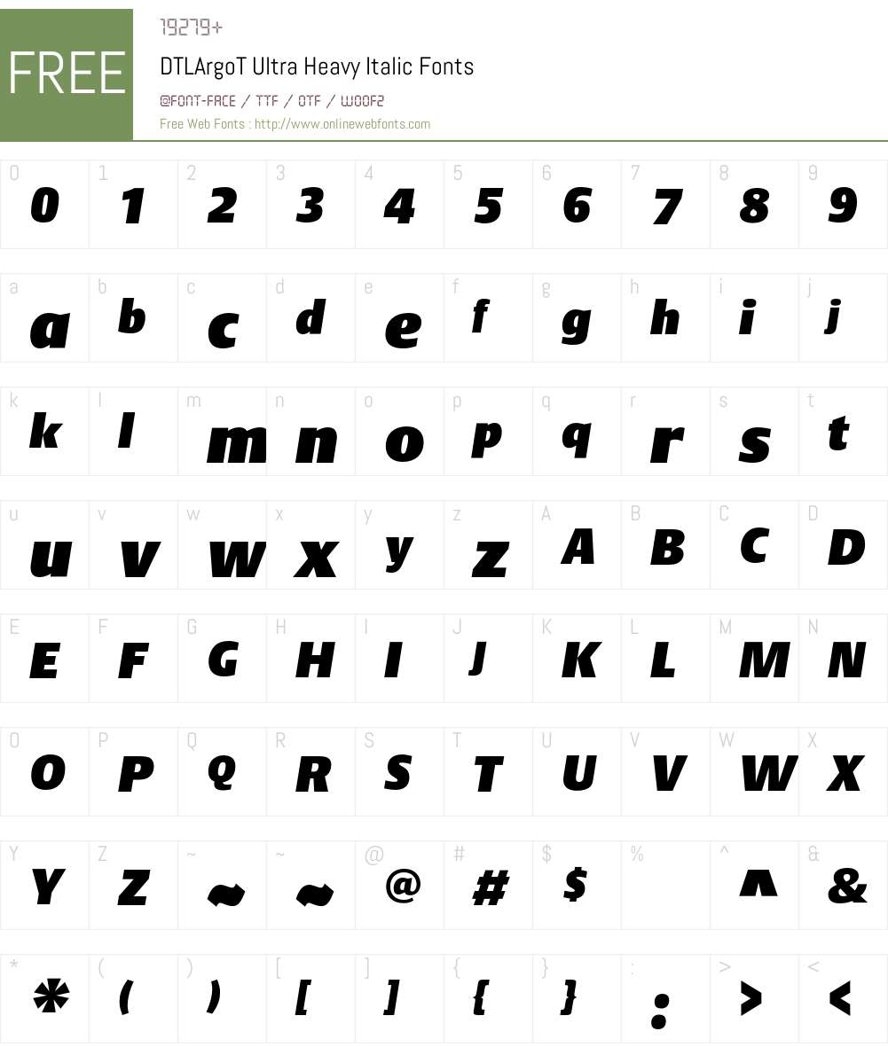DTL Argo Font Screenshots