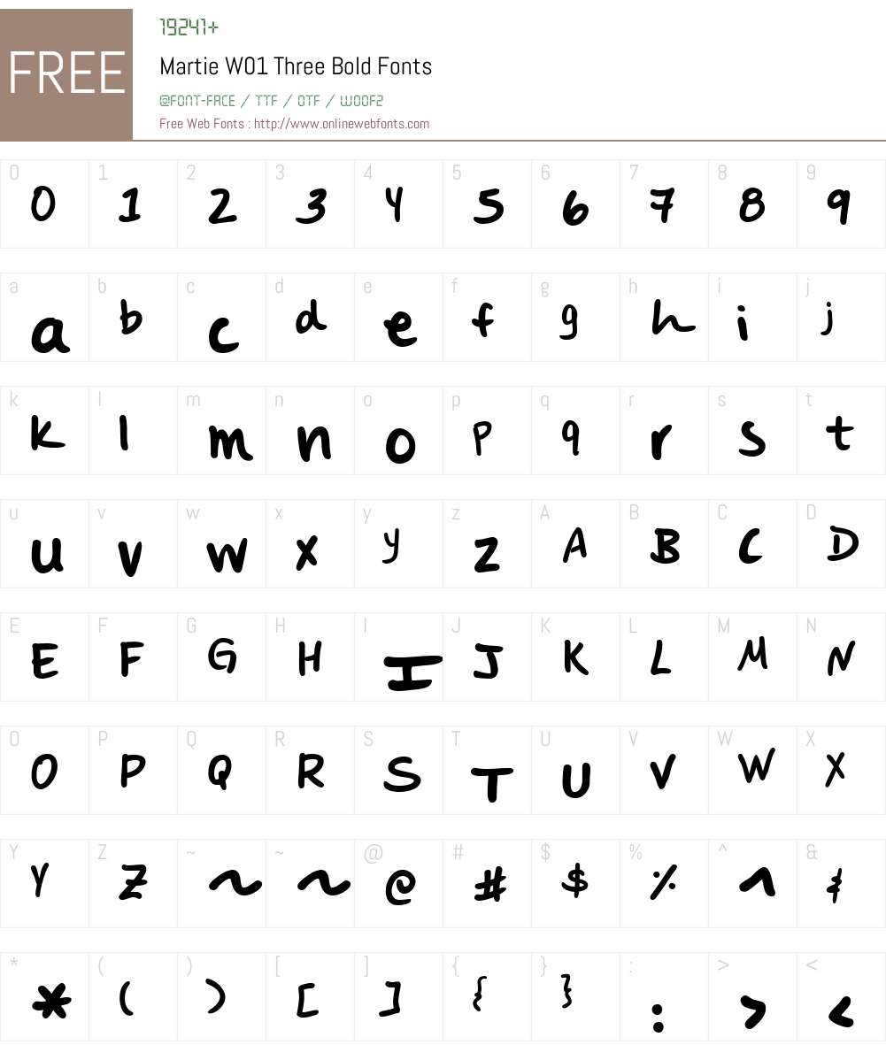 MartieW01-ThreeBold Font Screenshots
