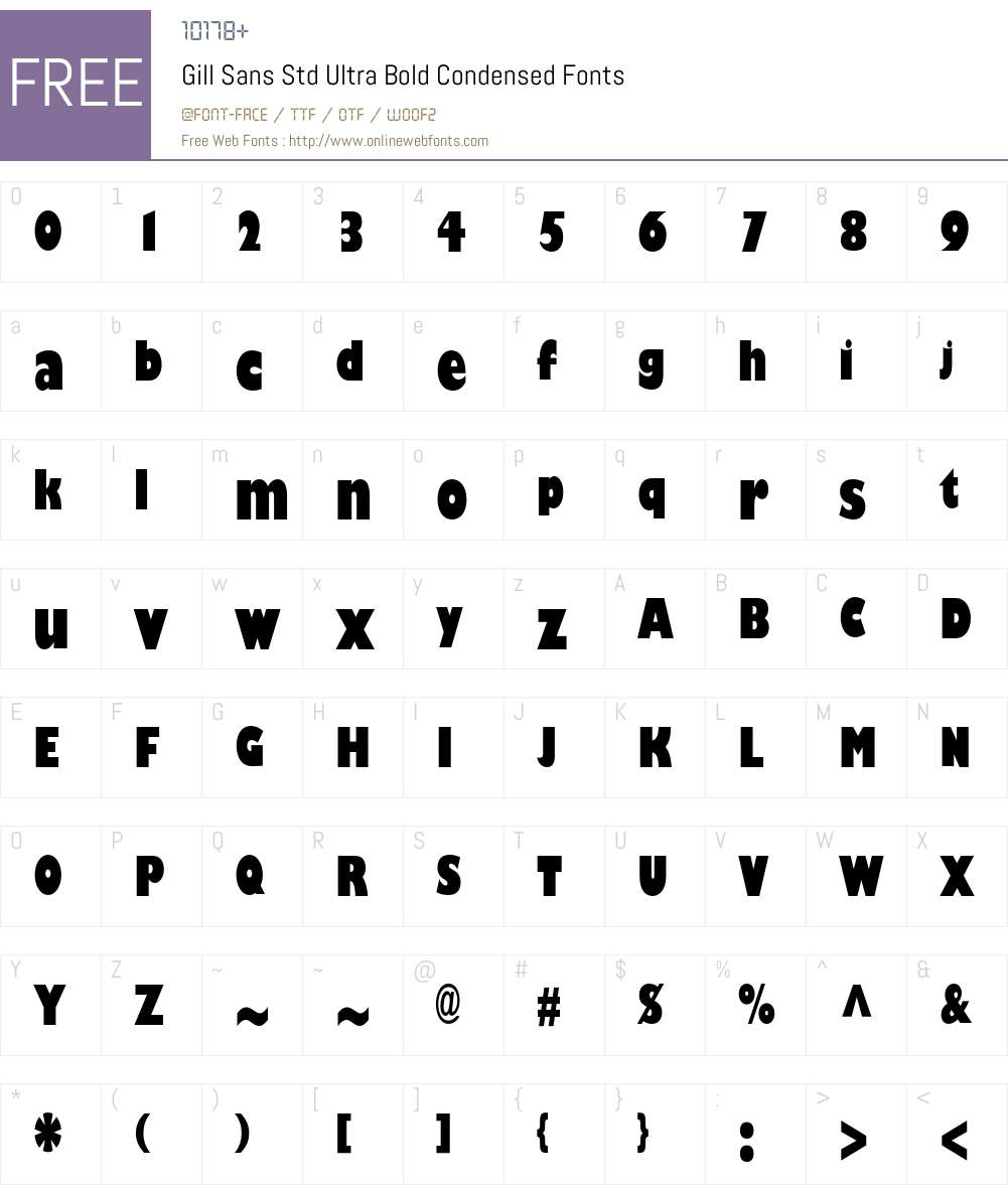 Gill Sans Std Font Screenshots