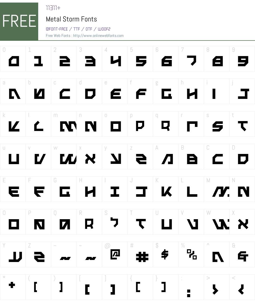 Metal Storm Font Screenshots