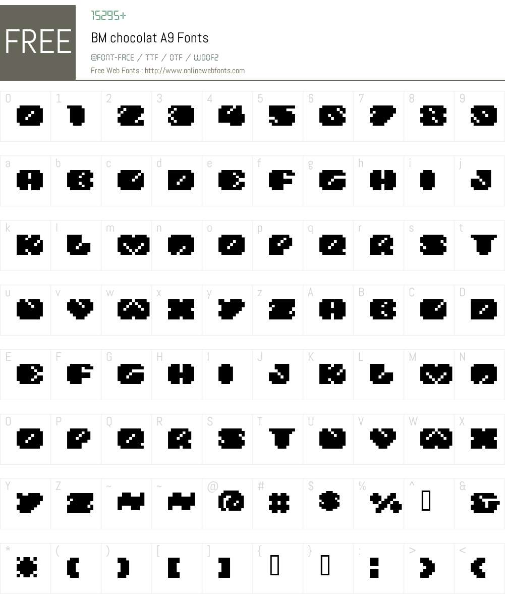 BM chocolat Font Screenshots