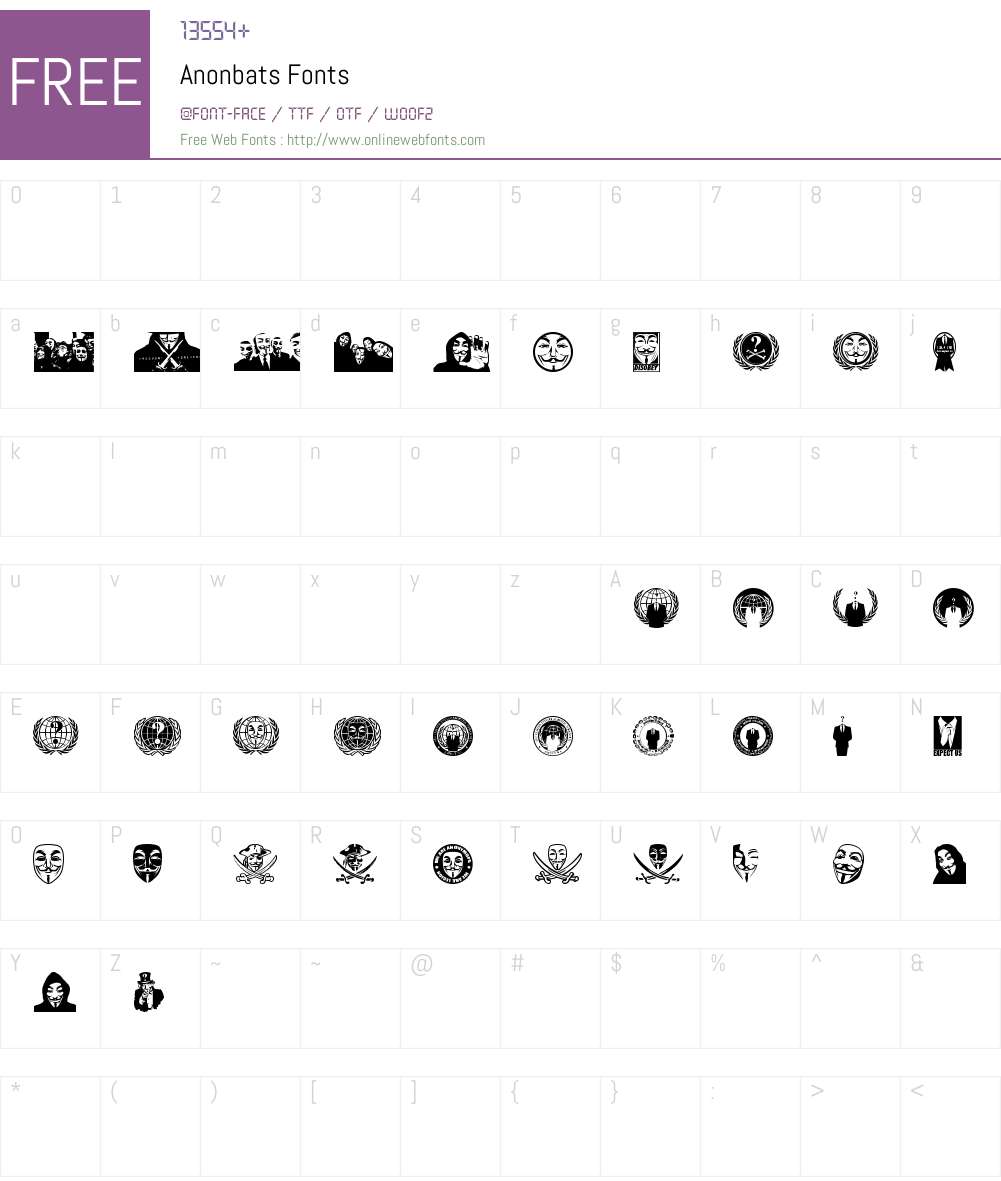 Anonbats Font Screenshots