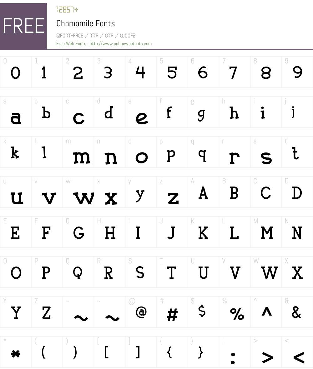 Chamomile Font Screenshots