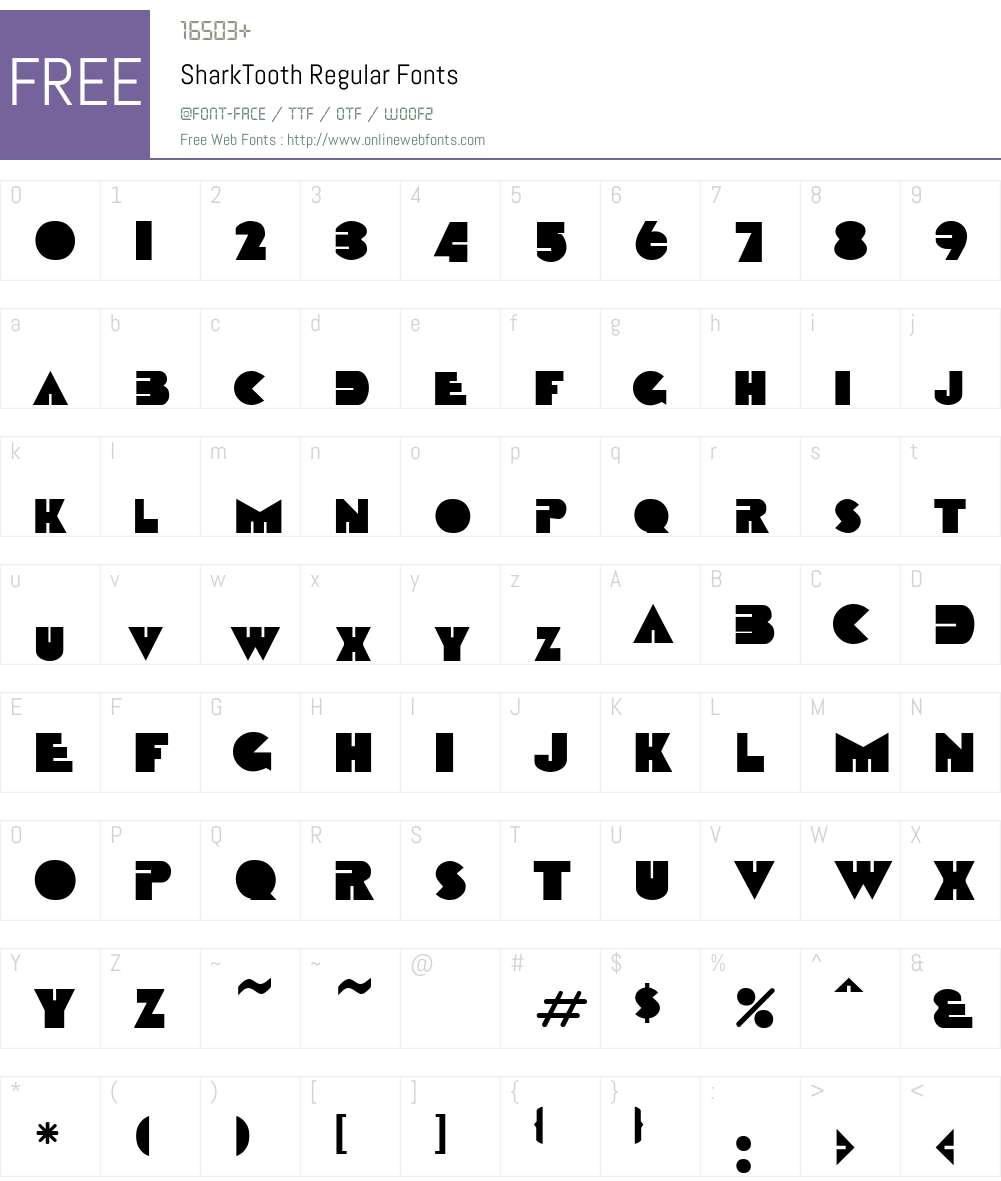 SharkTooth Font Screenshots